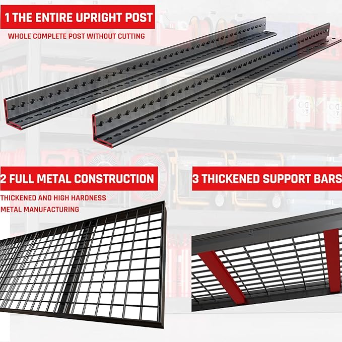 67" Wide Garage Shelving Unit, 3500 LBS Capacity, Industrial Adjustable ...