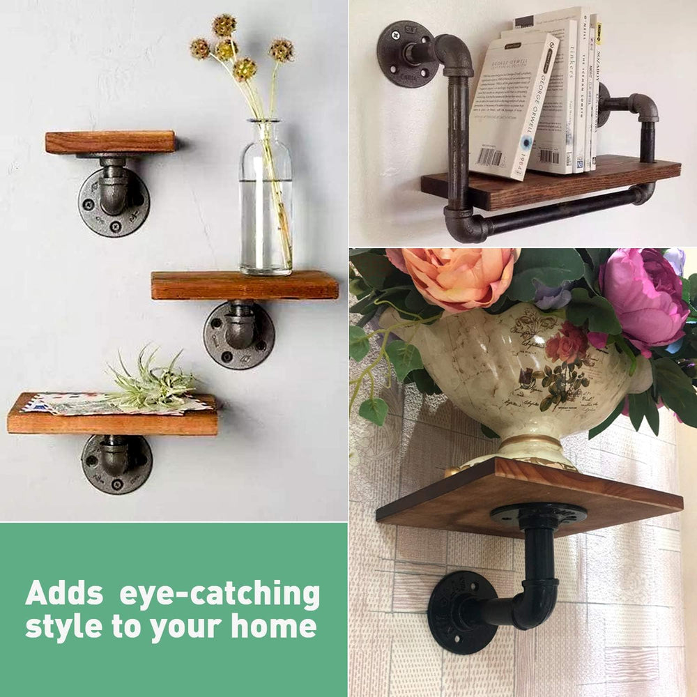 1/2" Pipe Shelf Bracket，Wall Mounted Floating Shelf Bracket, Steam Punk ...