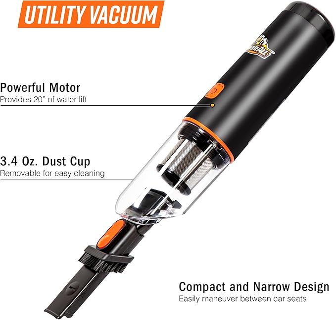 Armor All AA07V2 0901 Cordless Car Vacuum Handheld Mini Vacuum Cleaner