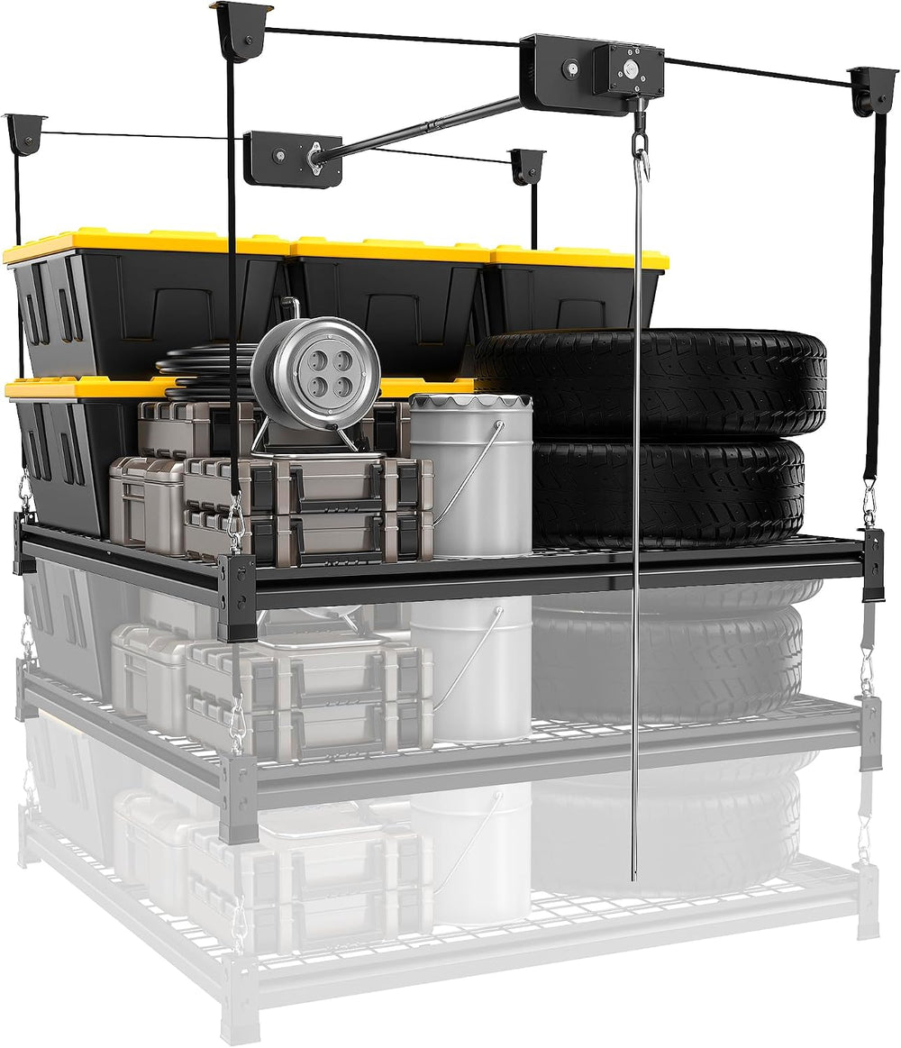 TORACK Ceiling Storage Rack, 48" x 48" Overhead Garage Storage Shelf