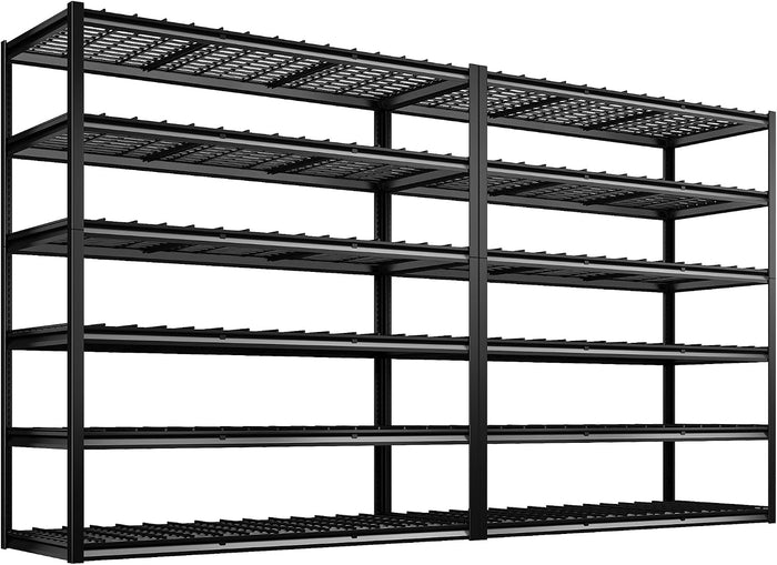 REIBII 60" W Garage Shelving, 2900LBS Storage Shelves, 6 Tier Heavy Duty (2 Pack)