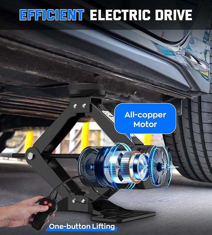 Electric Car Jack for Tesla Model Y Model 3/S/X, Portable 2 Ton 12V Electric