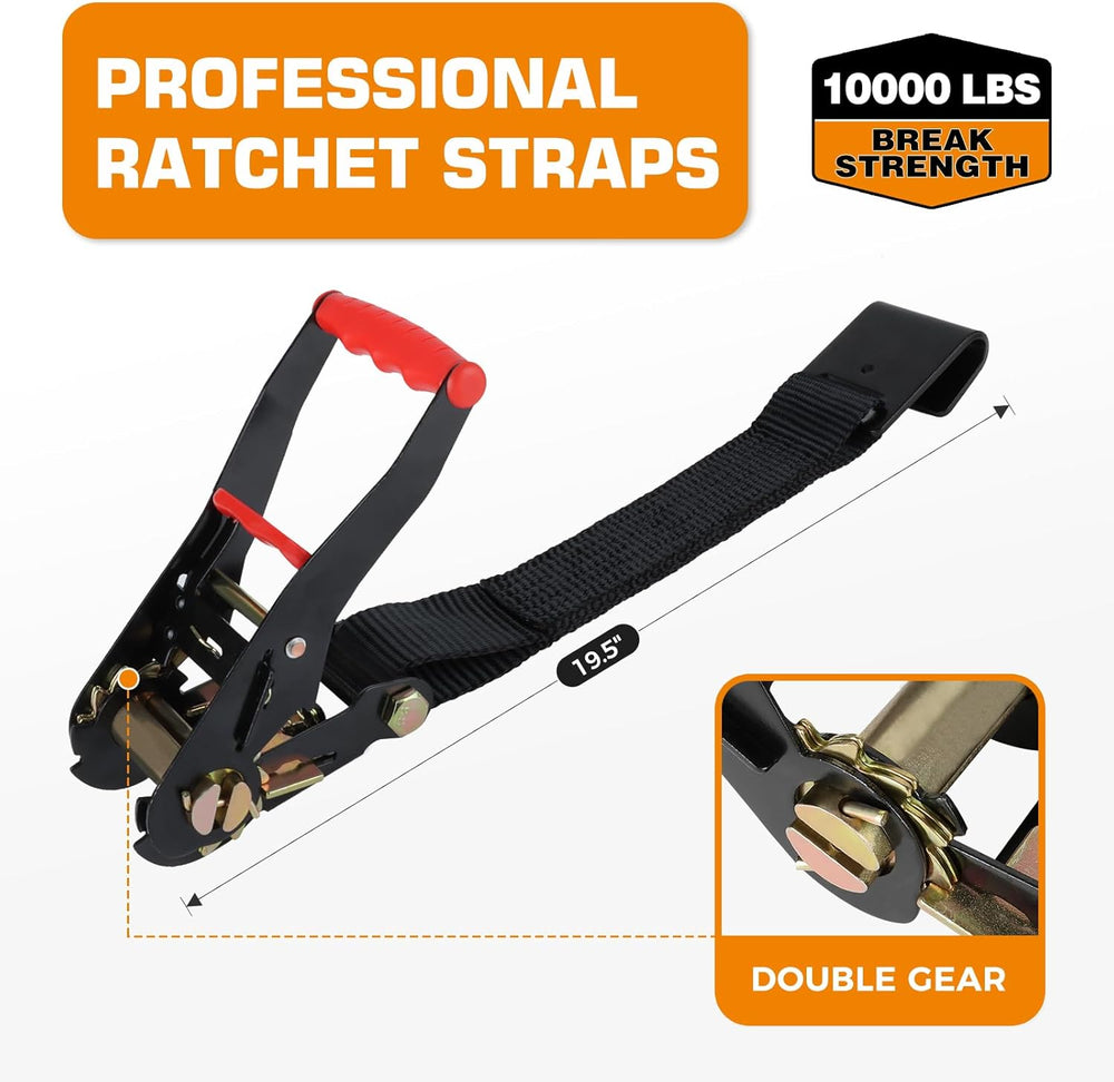 Car Tie Down Straps for Trailers （4 Pack）– Heavy Duty 2" x 120" Tra...