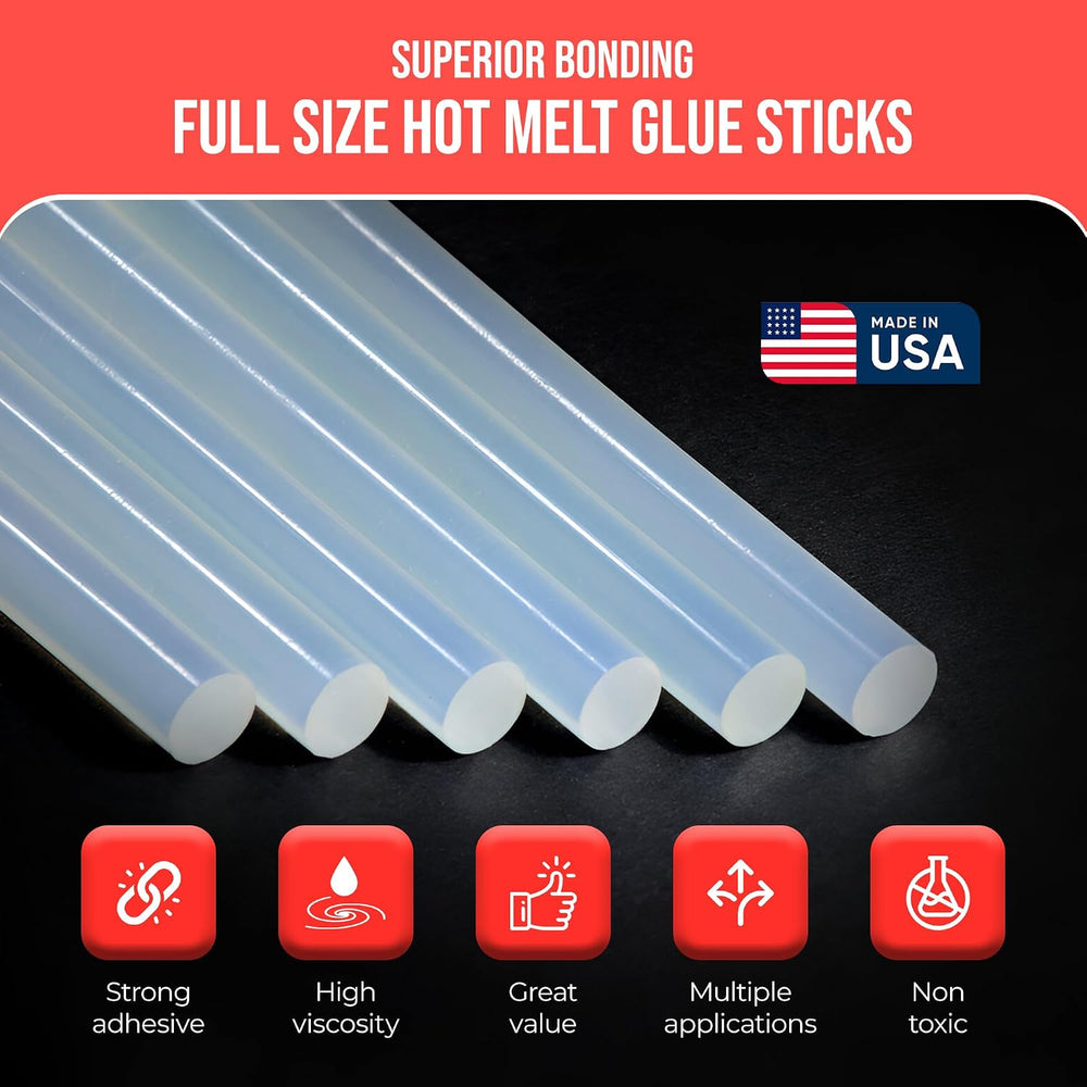 Full Size Hot Melt Glue Sticks for Glue Gun - Bulk 10in Black Glue Sticks - G...