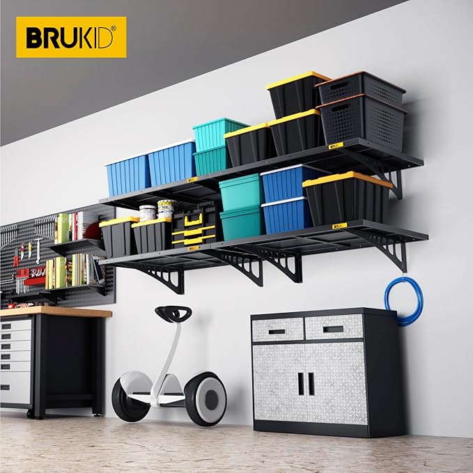 4Pack 2x3ft Adjustable Metal Garage Wall Shelving Heavy Duty Garage Storage