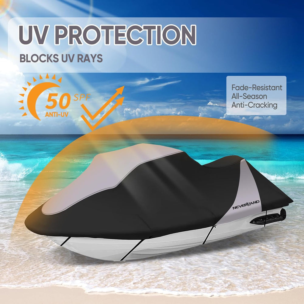 Trailerable Jet Ski Cover Waterproof - 600D Compatible with Yamaha Seadoo, Je...