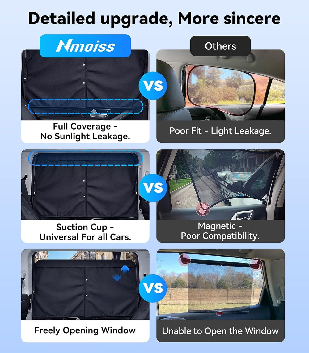 Nmoiss [2026 Upgraded] Car Window Shades for Baby [Blocks 100% UV & Harsh...