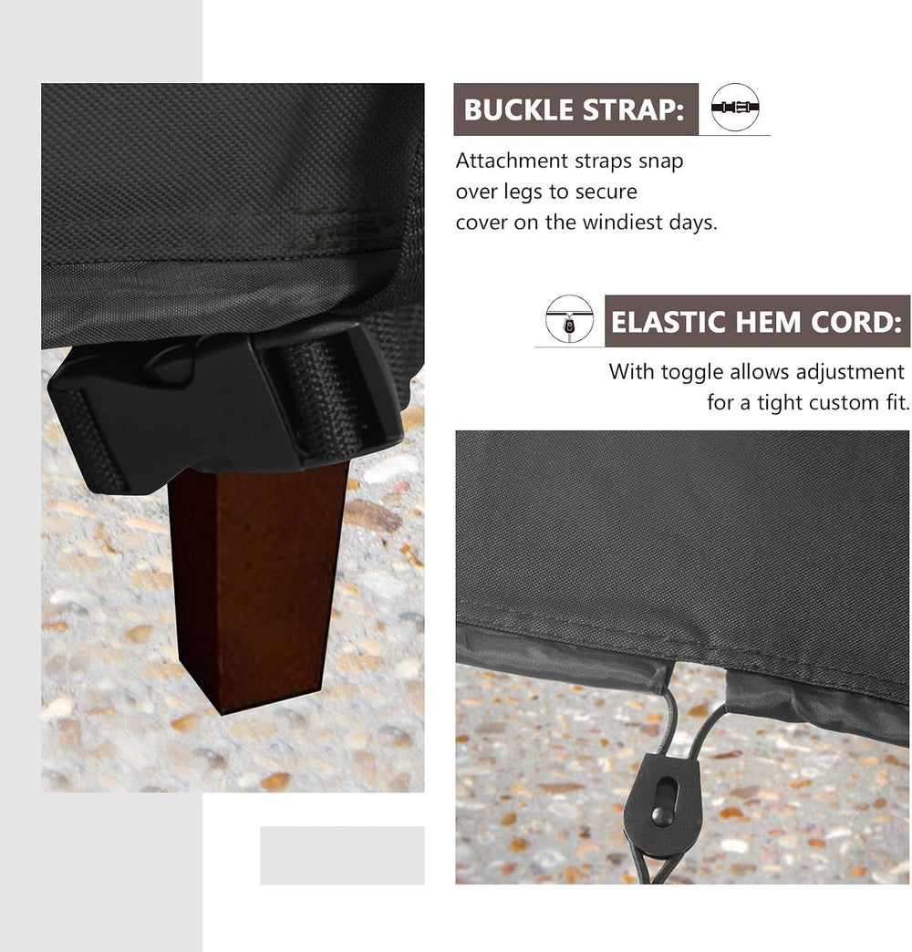 ULTCOVER Waterproof Outdoor Deck Box Cover 54L x 28W x 24H in, Black