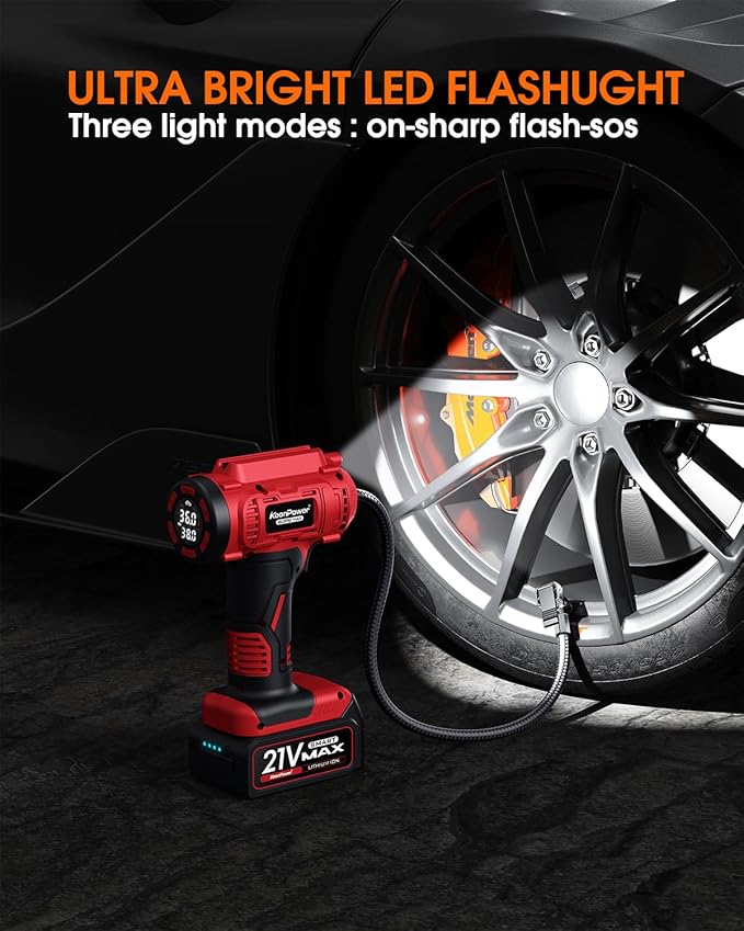 Cordless Tire Inflator Portable Air Compressor, 160PSI Car Tire Air Pump
