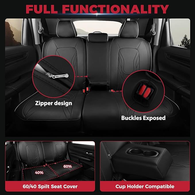 FREESOO Seat Covers for Honda CRV, Custom Fit Car Seat Covers for CRV LX EX