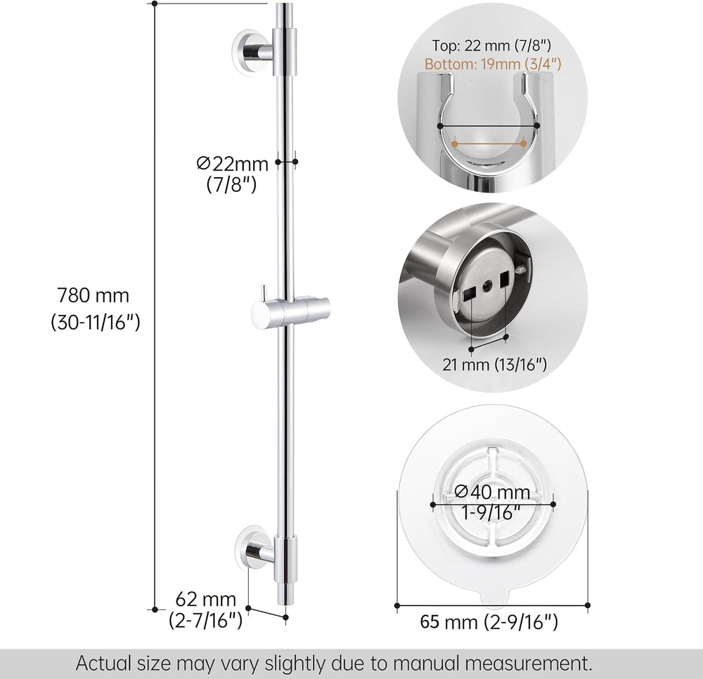 KES No Drill 30-Inch Shower Slide Bar with Adjustable Handheld Shower Head Ho...