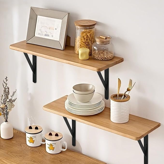 12 Pack L16 x H 10" Black Heavy Duty Shelf Brackets