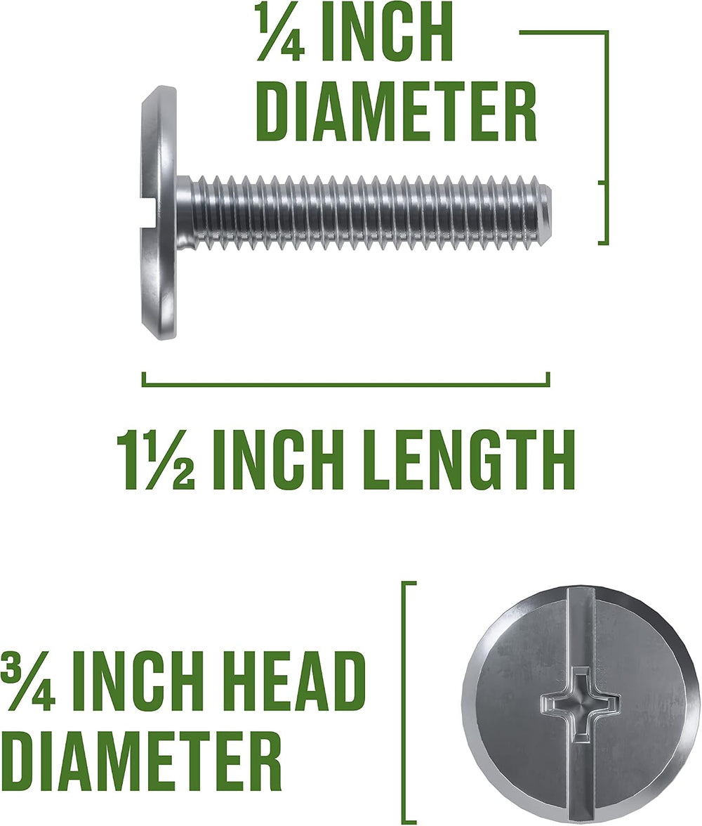 Hillman 100 Pcs Stainless Steel Hurricane Bolts (1/4"-20 x 1-1/2") ...