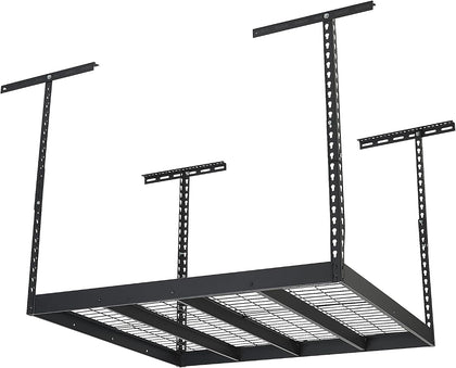 Klutch Overhead Garage Storage Rack, Adjustable Height, 350-Lb. Capacity