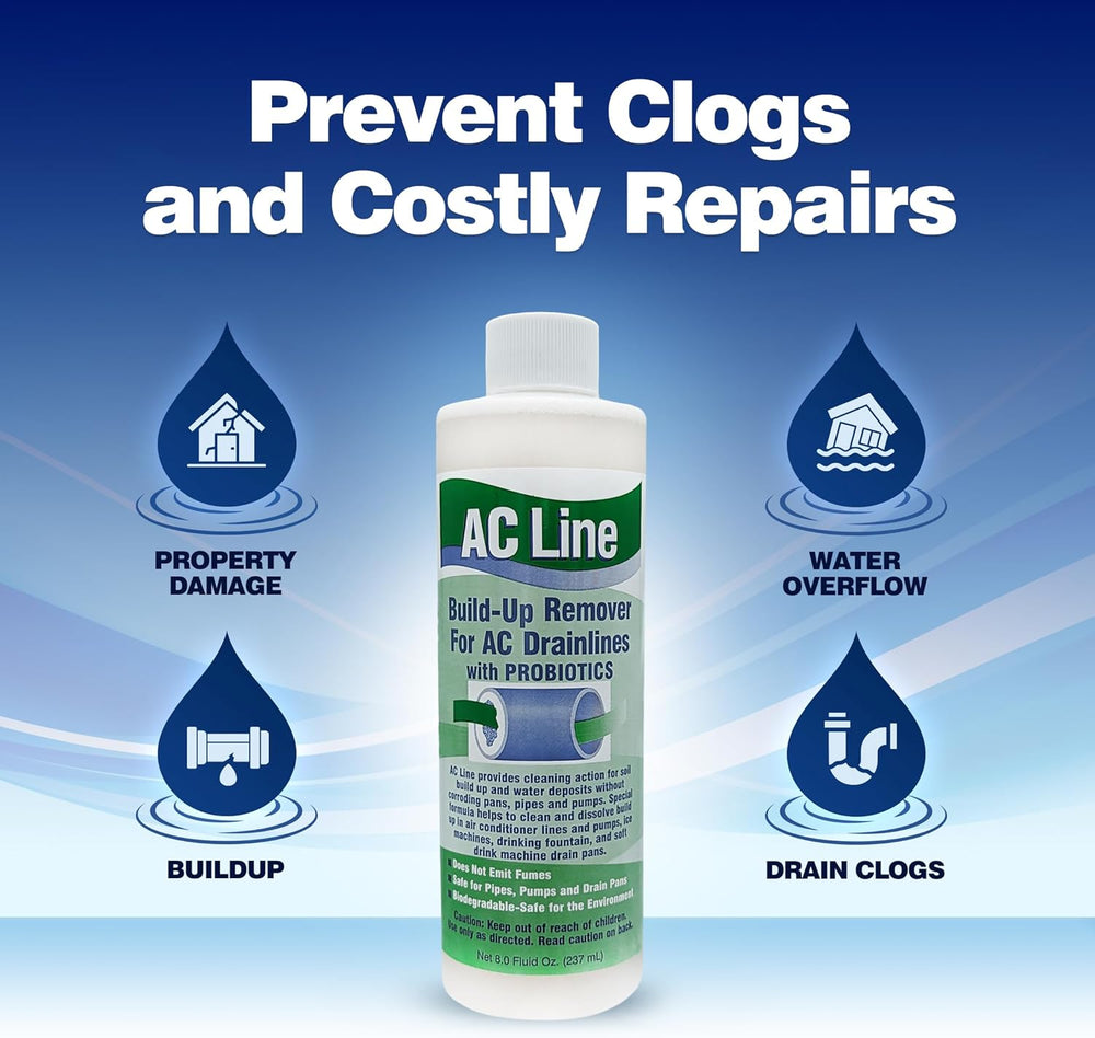 AC Drain Line Cleaner - 4 Pack / 12 Month Supply - Cleans HVAC drain lines, c...