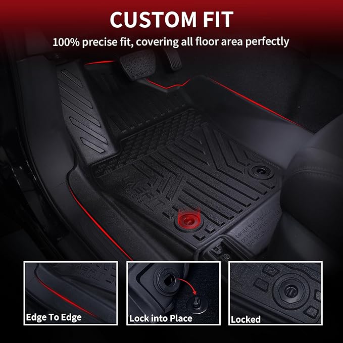 LASFIT Floor Mats&Trunk Mat for Toyota 4Runner 2013-2024 All Weather TPE ...