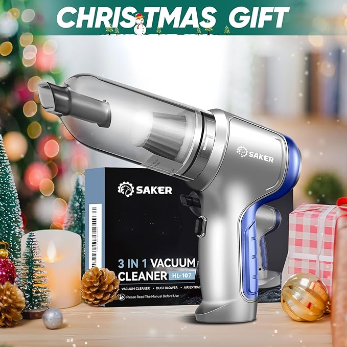Saker Car Vacuum Portable Cordless 15000PA, 3 in 1 Handheld Vacuum
