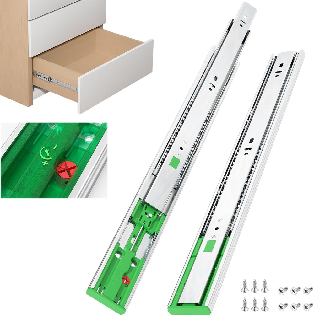 Onemake 18 Inch Soft Close Side Mount Drawer Slides Full Extension, 5 Pair