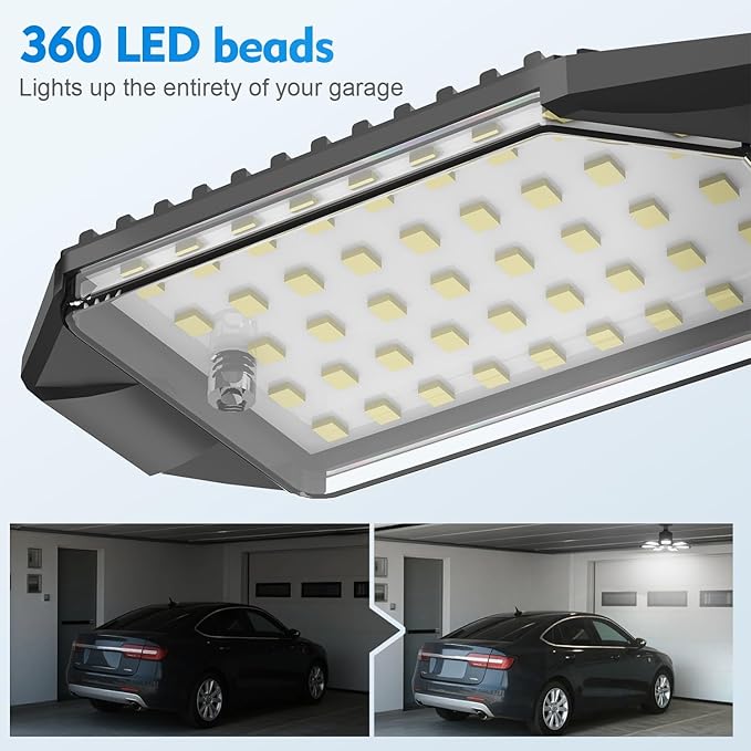 TANBABY Garage Lights, 250W Deformable Ceiling LED Shop Lights, 20000LM LED (...