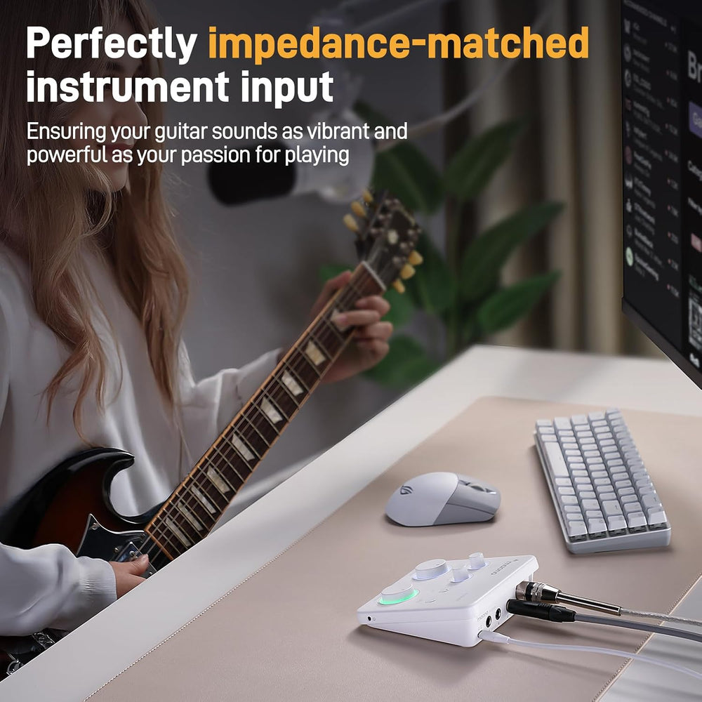 MAONO PS22 Lite USB Audio Interface for PC for Guitar & Vocals Streaming