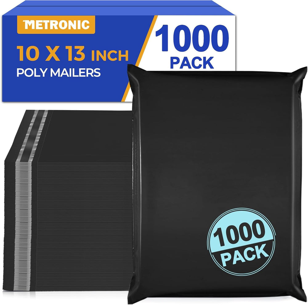 Metronic Poly Mailers 10x13 1000 Pack, Self-Seal Shipping Bags for Clothing