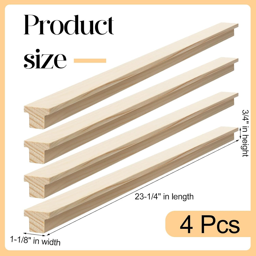 Yousoontic 4 Pack Hardwood Center Mount Drawer Slides Wooden Drawer Track Cla...