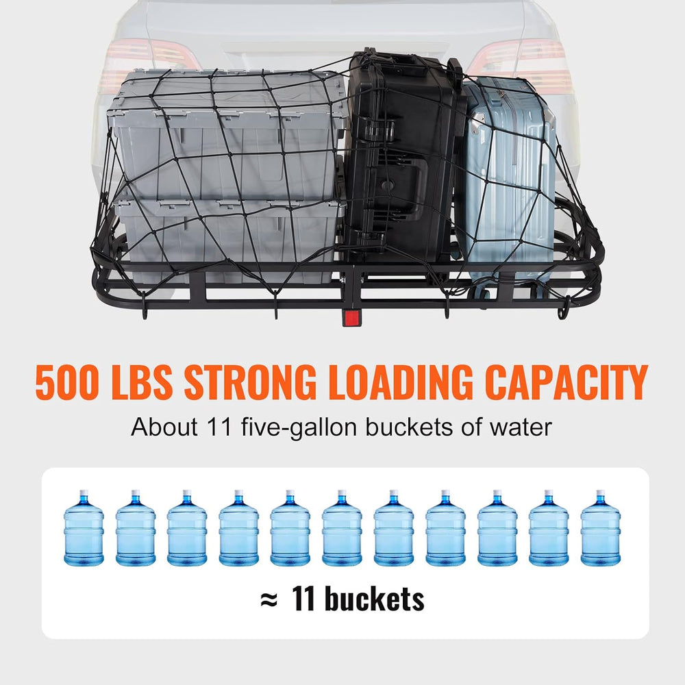 VEVOR 53 x 19 x 5 in Hitch Cargo Carrier, 500lb Capacity Trailer Mount Basket...