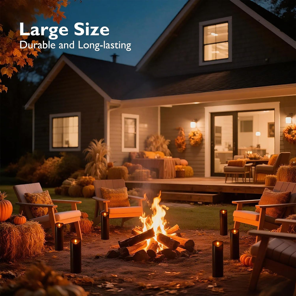 Homemory 4"x12" Black Flameless Candles, Halloween Candles, Outdoor...