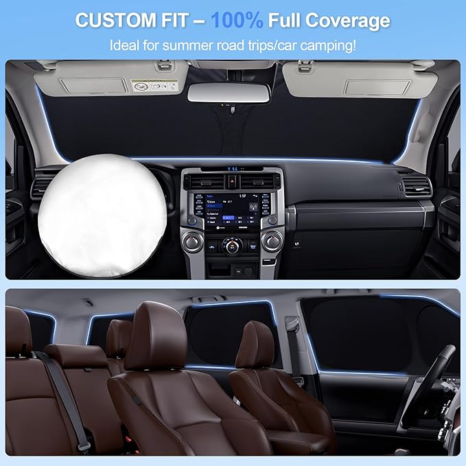 8pcs Car Window Shades for Nissan Sentra 2014-2019 Accessories, Windshield Side
