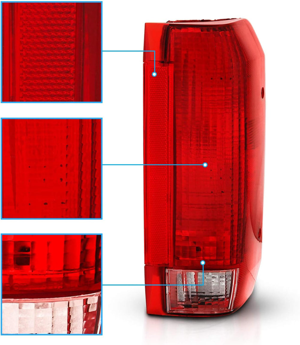 AmeriLite Red Replacement Tail Light Assembly Set for Ford Bronco / F150 F250...