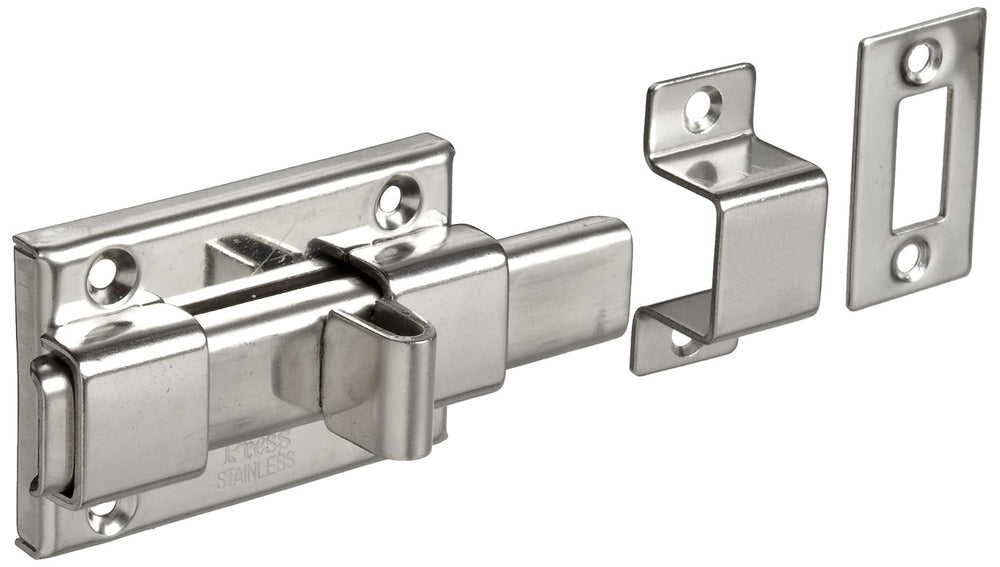 Stainless Steel 304 Slide Bolt Latch, Polished Finish, Non Locking, 2-9/16&qu...
