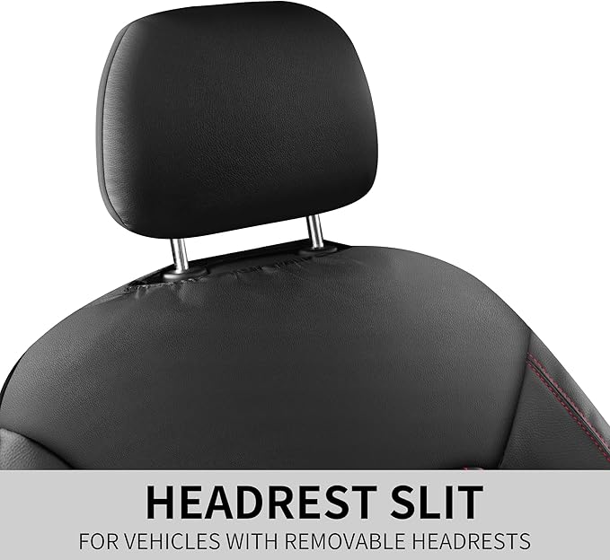 Car Seat Cover, Breathable and Waterproof Leather Seat Covers, Luxury PU (2 P...