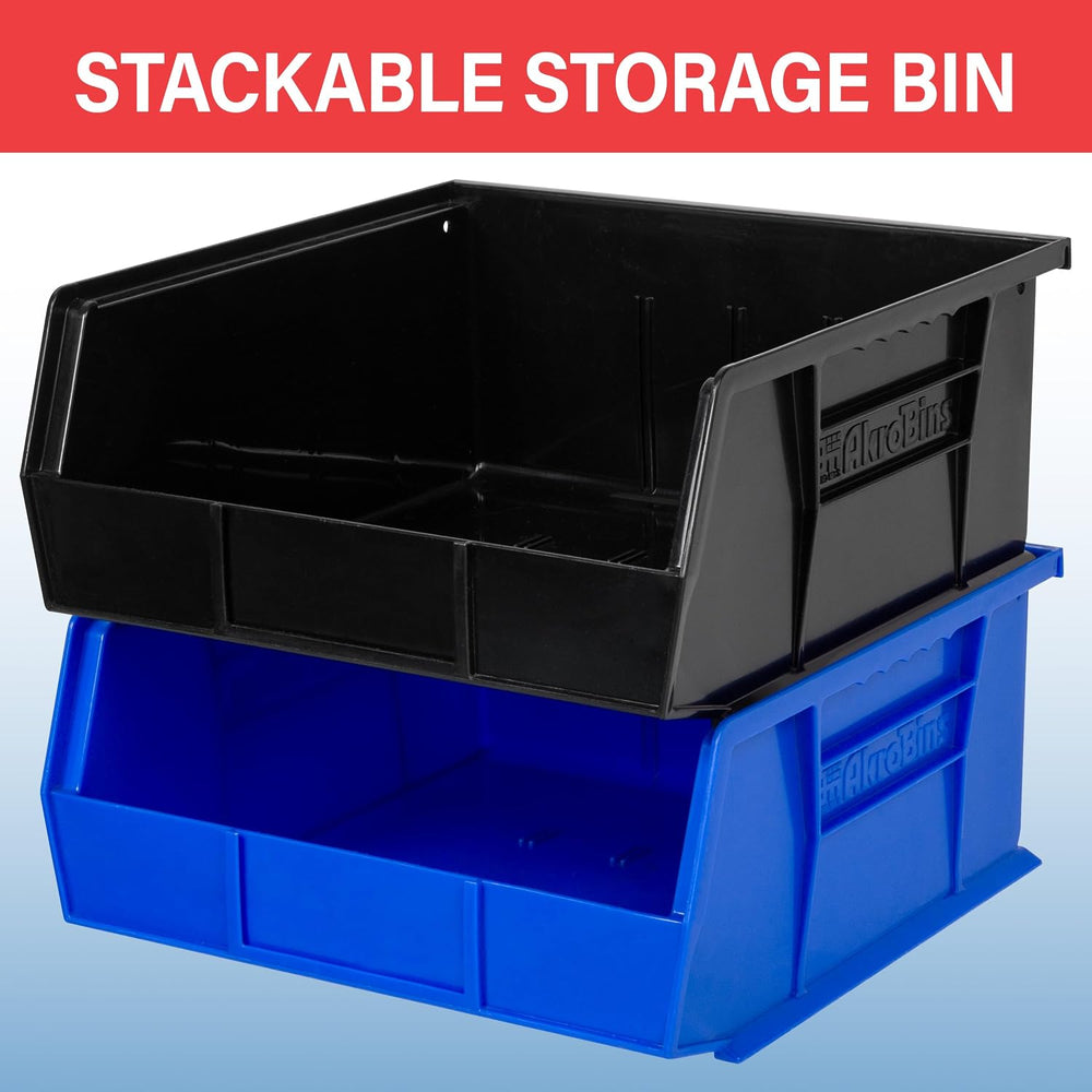 Akro-Mils 30235 AkroBins Plastic Storage Bins, 11"x11"x5", Red...