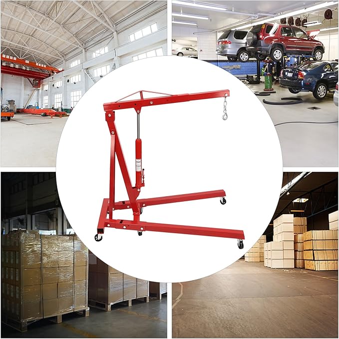 2 Ton Folding Engine Hoist Heavy Duty Carbon Steel Hydraulic Shop Engine Crane