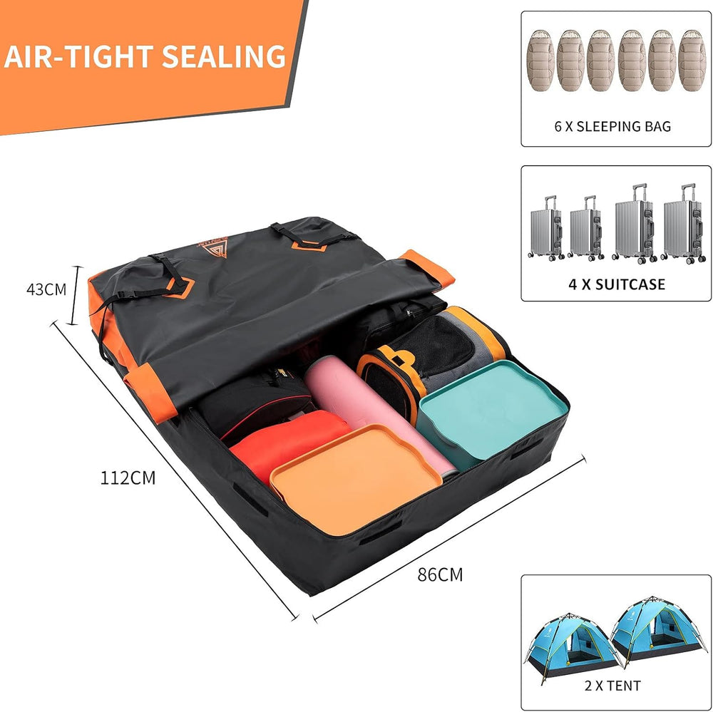 Car Rooftop Cargo Carrier Bag, 15 Cubic Feet Waterproof Heavy Duty 720D Car R...