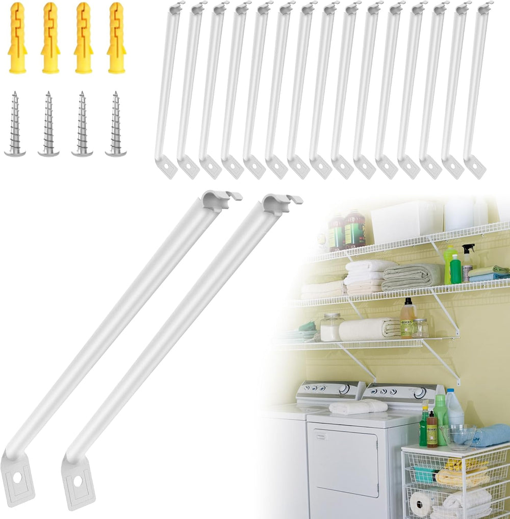 15 Pack 12-Inch Wire Shelf Support Brackets Closet Wire Shelving Support Brac...