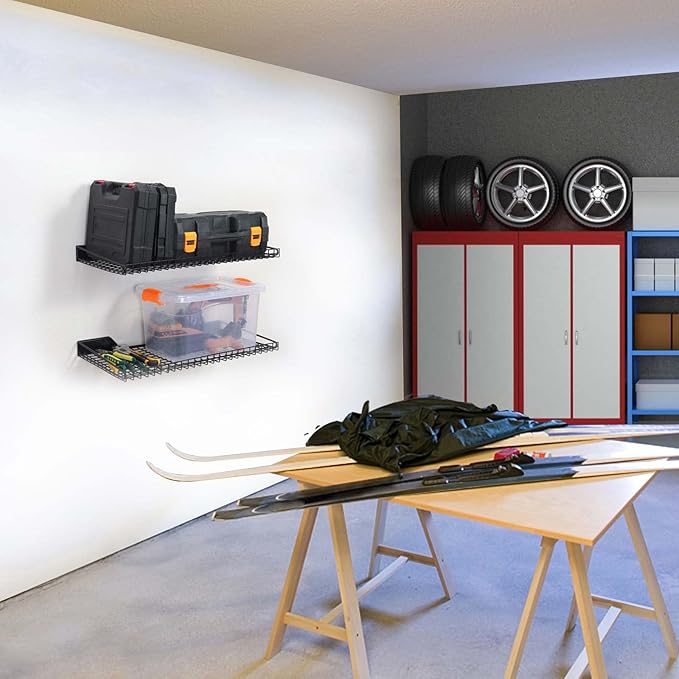 Wallmaster Garage Wall Shelf 2 Pack 23.6"x11.8" Wall Mount Heavy Du...