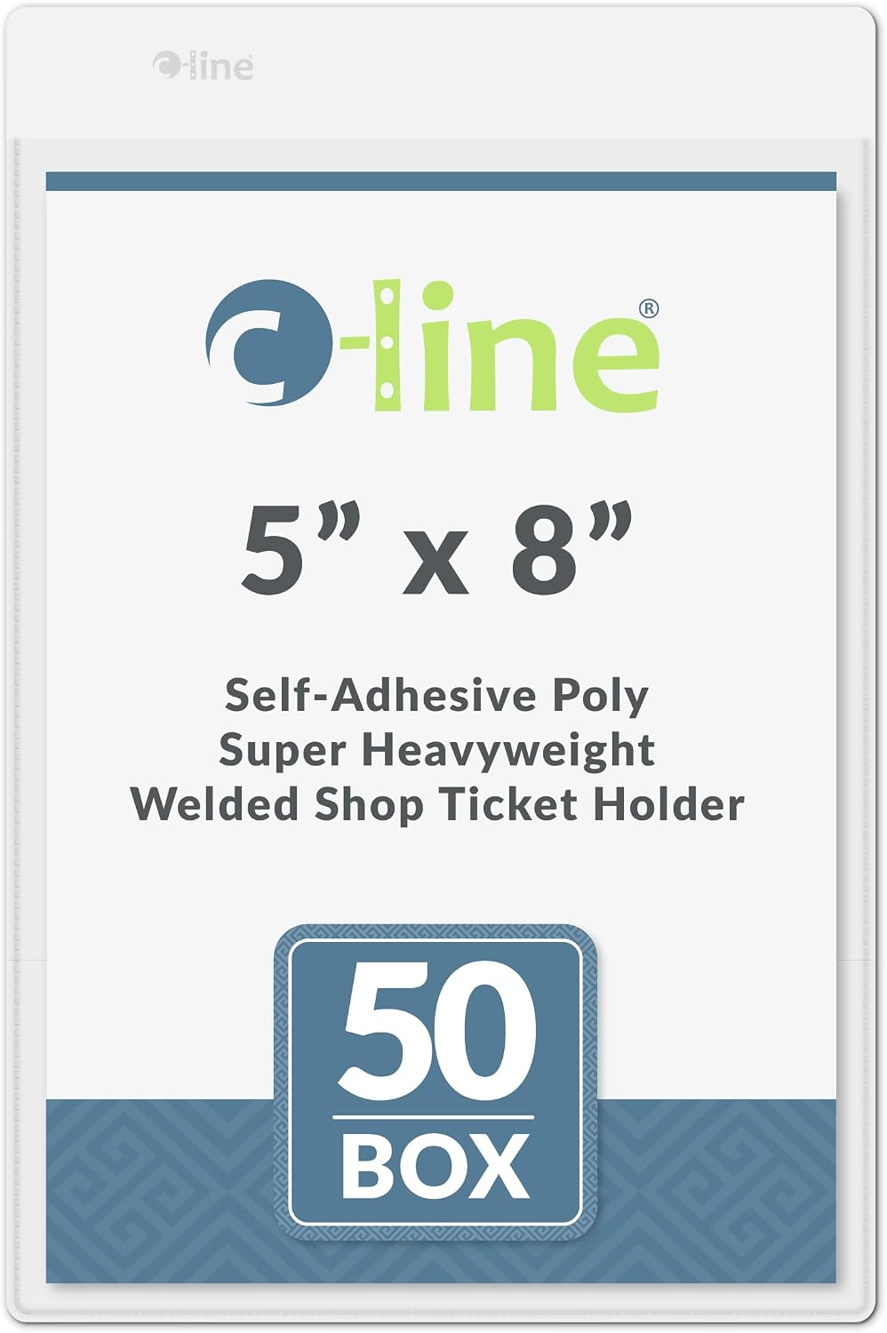 C-Line Clear Shop Ticket Holder, Self-Adhesive, 5 x 8, 50/Bx (70058)
