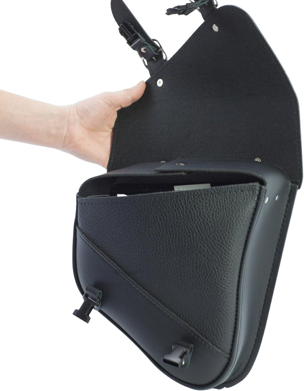 Willie & Max Black Synthetic Leather Motorcycle Swingarm Bag for Sportste...