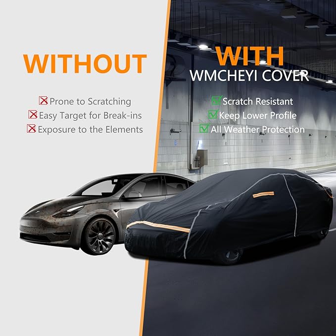 Car Covers for Automobiles, 6 Layers Car Cover Waterproof All Weather, Full
