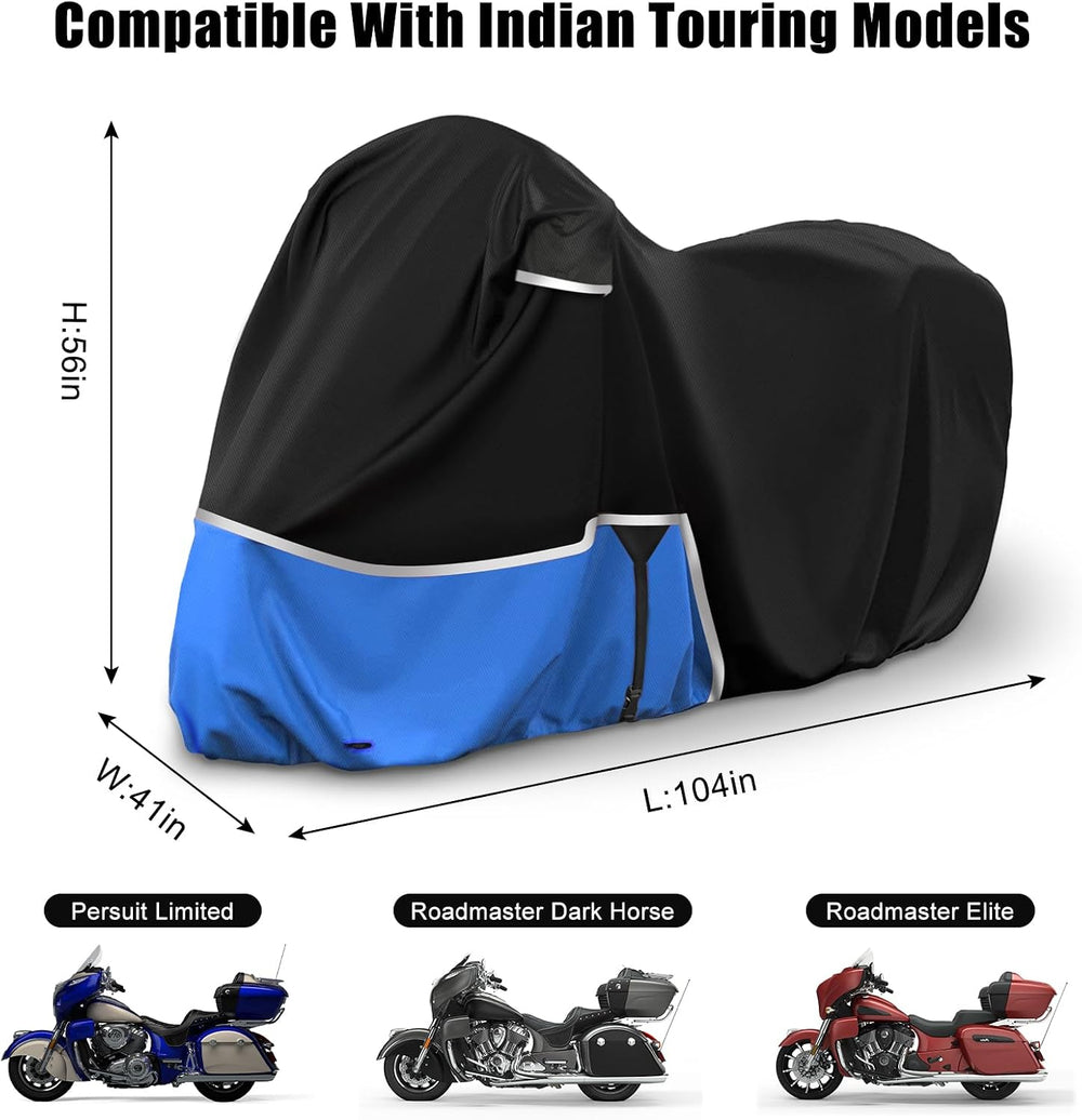 Waterproof Motorcycle Cover Replace for Indian Roadmaster/Pursuit, 420D Oxfor...