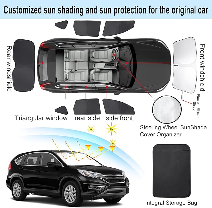 TINGLU Window Shades for Honda CR-V 2012 2013 2014 2015 2016 Accessories Car ...