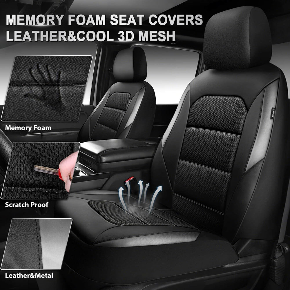 CAR PASS Memory Foam Car Seat Covers,Air Cool Mesh Thick Seat Covers Front Se...