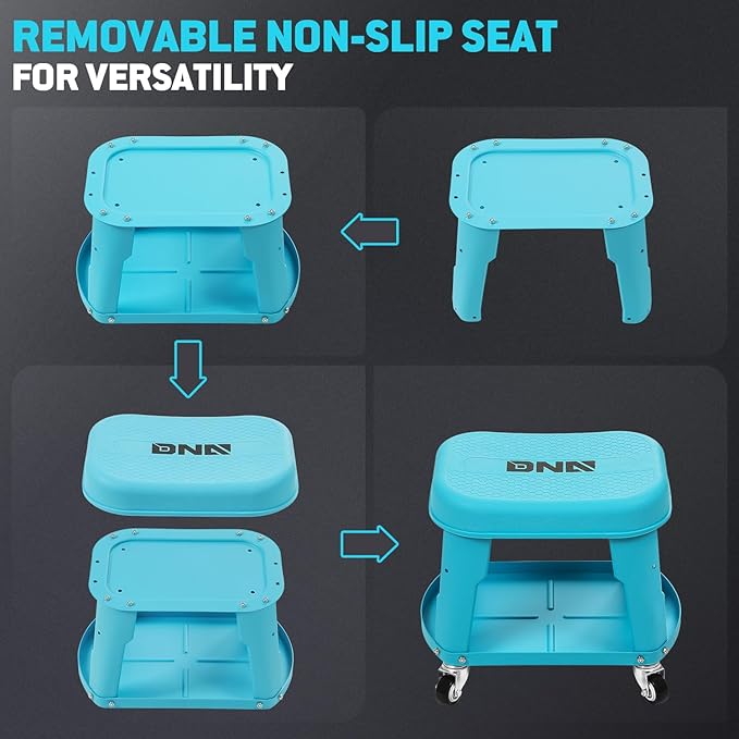 DNA MOTORING Removable Rolling Garage Stool