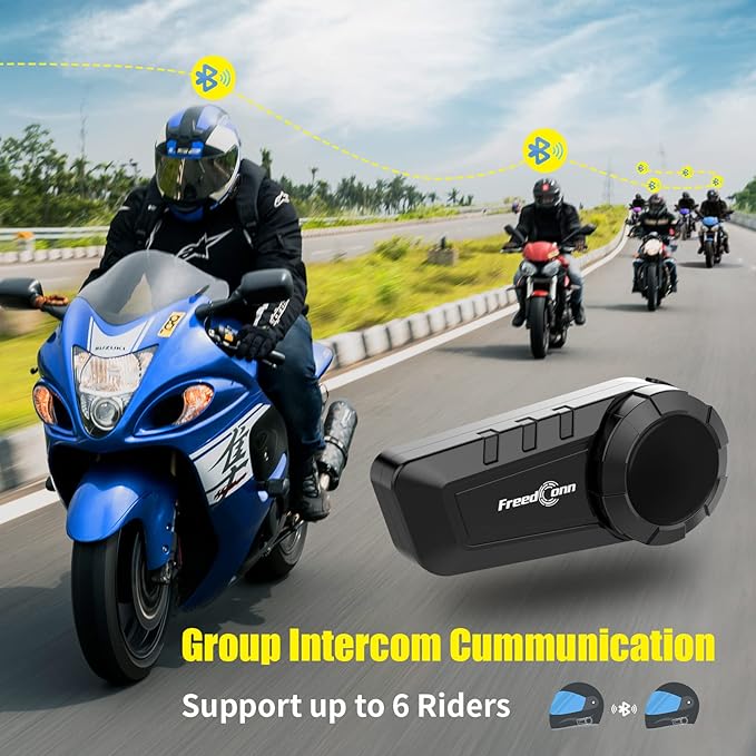 FreedConn KY PRO Motorcycle Helmet Bluetooth Headset, Motorcycle Communicatio...