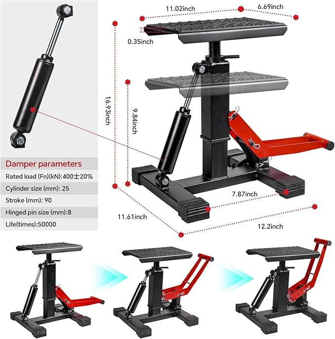 Adjustable Dirt Bike Stand & Powersport Jack 1000LBS Capacity, Heavy Duty