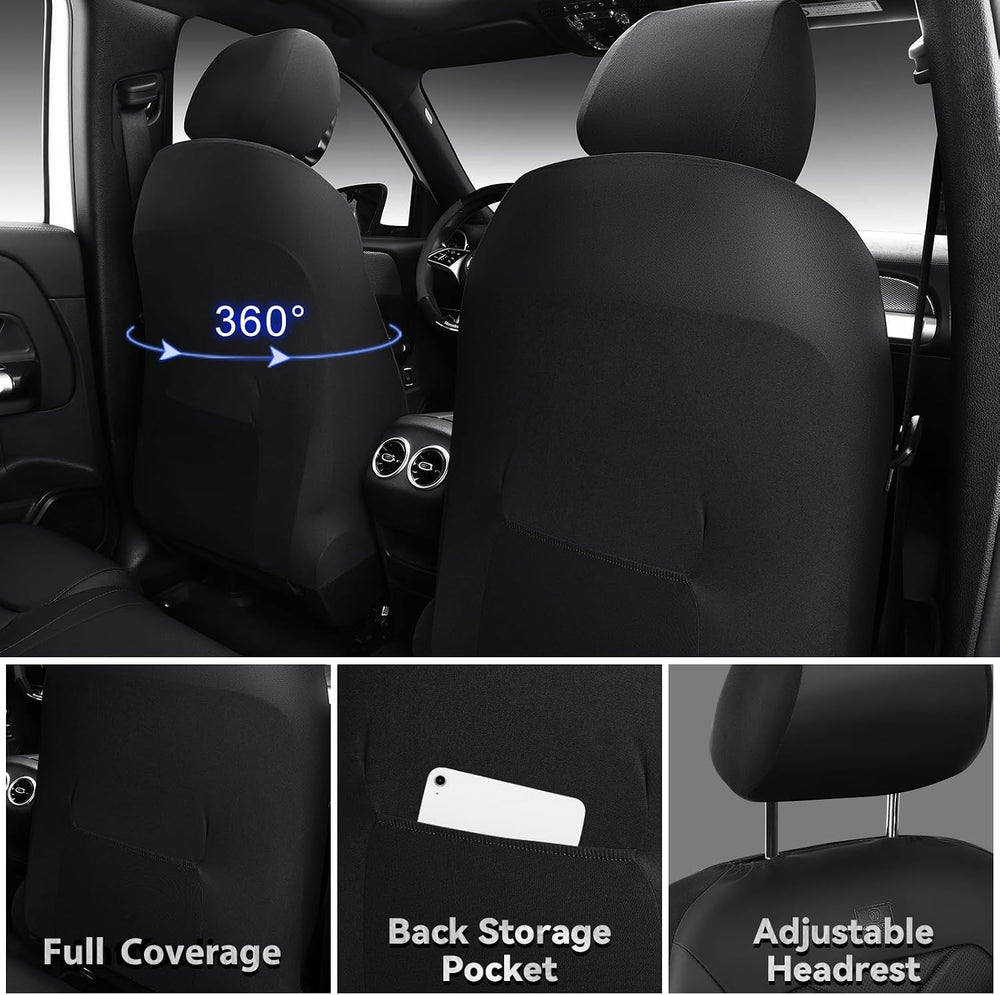 CAR PASS Luxury Nappa Leather Front Seat Covers, Waterproof 3D Foam Seat Cove...
