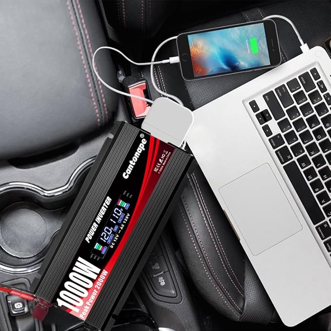 1000W/2000W Car Power Inverter DC 12V to 110V/120V AC Converter