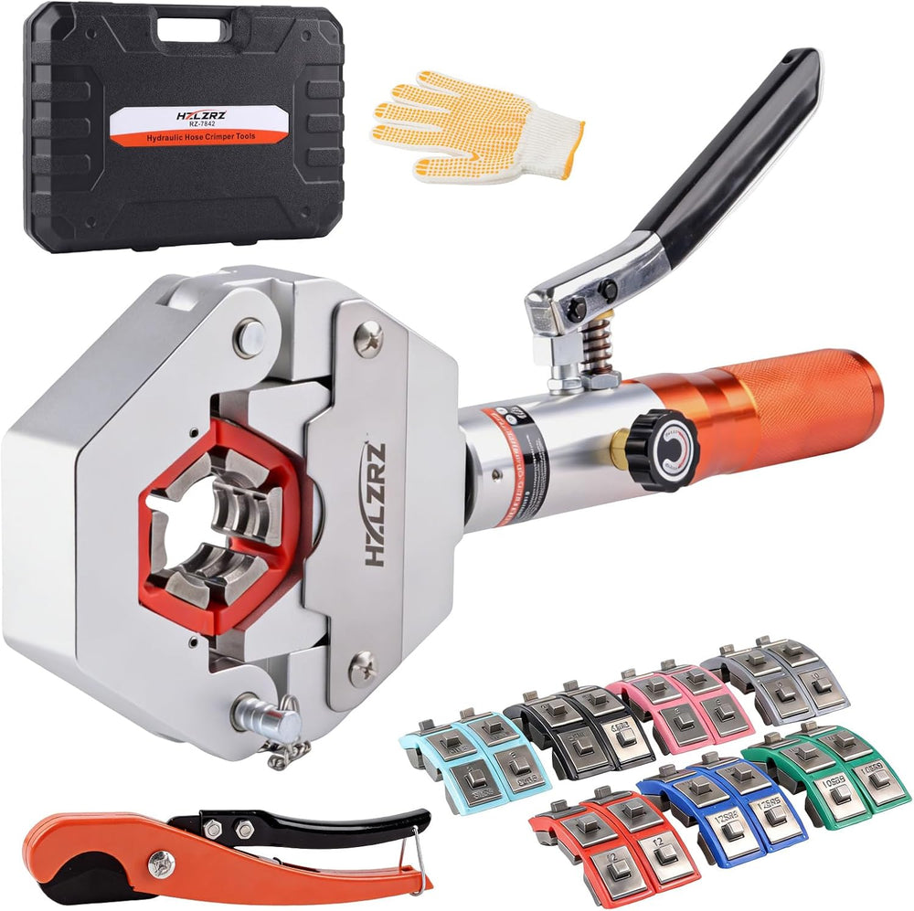 HZLZRZ Hydraulic AC Hose Crimper Kit - Manual A/C Hose Crimping Tool for BH A...