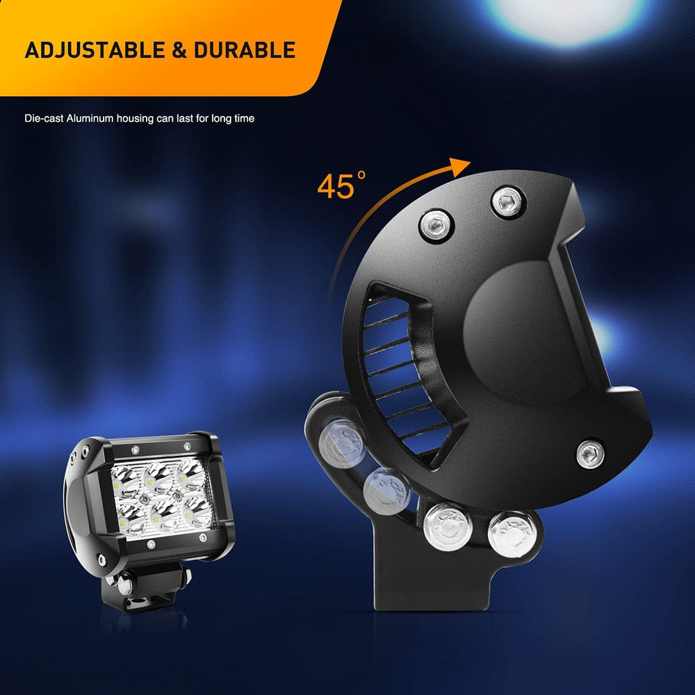 GOOACC 2PCS 18W LED Pods Spot Light Bar Fog Light Driving Lighting with 16AWG...